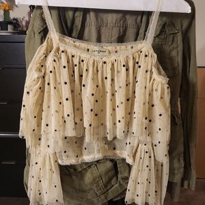Boho Lace&Beads polka-dot crop